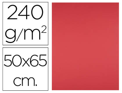LIDERPAPEL - CARTULINA 50X65 CM 240G/M2 ROJO PAQUETE DE 25 UNIDADES (Ref.CX97)
