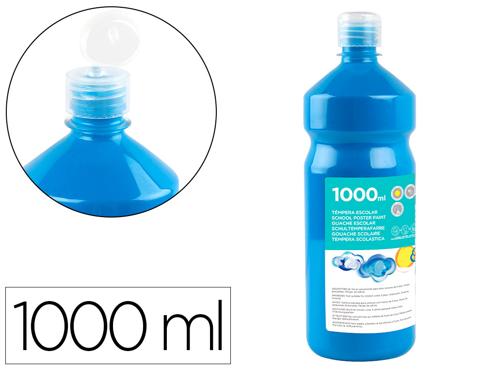 LIDERPAPEL - TEMPERA LIQUIDA ESCOLAR 1000 ML AZUL (Ref.TP34)
