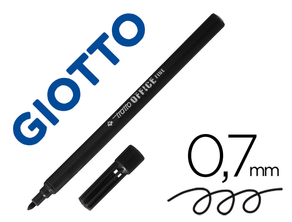 TRATTO - ROTULADOR OFFICE FINE PUNTA DE FIBRA TRAZO 0,7 MM NEGRO (Ref.730503)