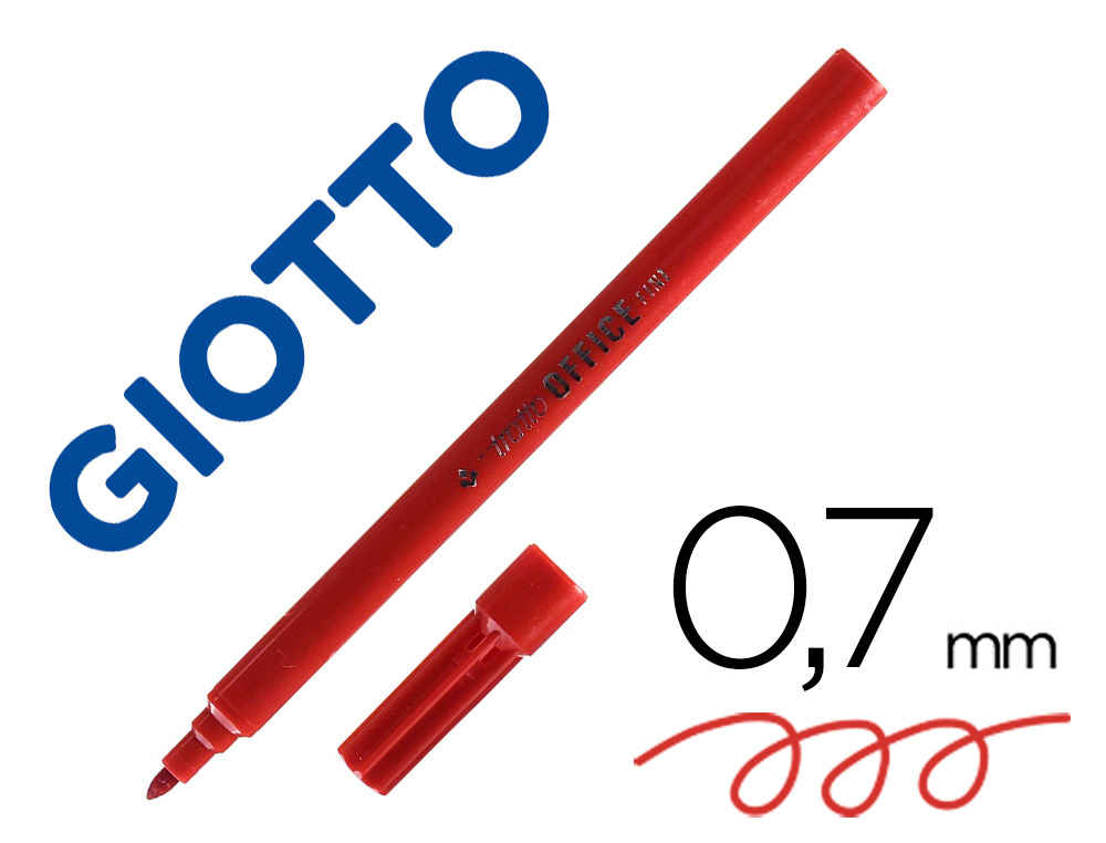 TRATTO - ROTULADOR OFFICE FINE PUNTA DE FIBRA TRAZO 0,7 MM ROJO (Ref.730502)