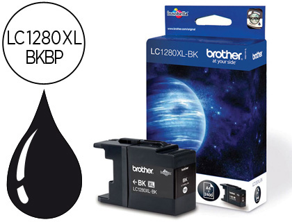 BROTHER - Cartuchos ORIGINALES Inyección De Tinta LC-1280XLBK Negro (Ref.LC1280XLBKBP)