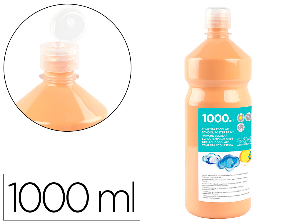 LIDERPAPEL - TEMPERA LIQUIDA ESCOLAR 1000 ML CARNE (Ref.TP29)