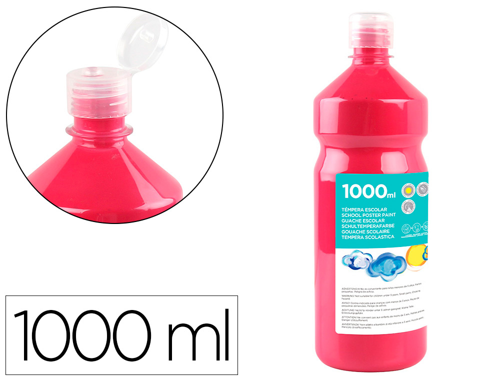 LIDERPAPEL - TEMPERA LIQUIDA ESCOLAR 1000 ML FUCSIA (Ref.TP27)
