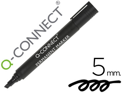 Q-CONNECT - ROTULADOR MARCADOR PERMANENTE NEGRO PUNTA BISELADA 5.0 MM (Ref.KF26042)