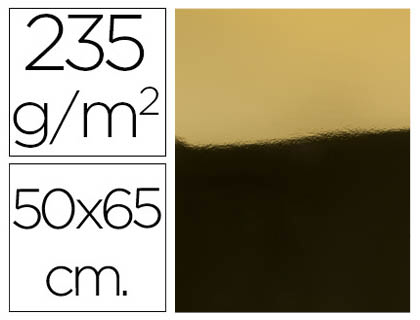 LIDERPAPEL - CARTULINA 50X65 CM 235G/M2 METALIZADA ORO (Ref.CM02)
