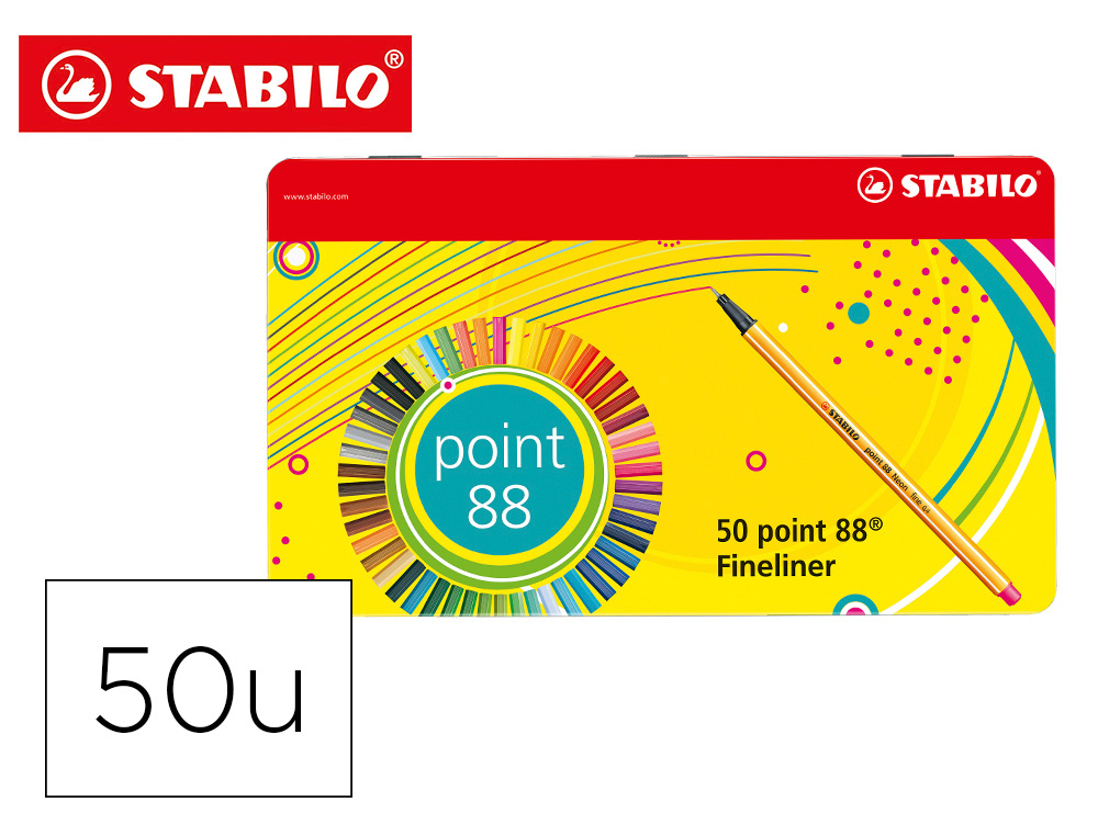 STABILO - Estuche rotuladores Point 88 50 colores surtidos (Ref.8850-6)