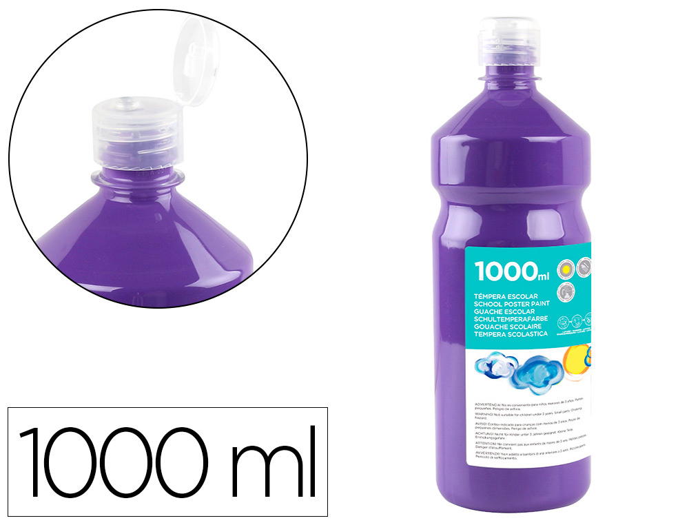 LIDERPAPEL - TEMPERA LIQUIDA ESCOLAR 1000 ML VIOLETA (Ref.TP31)