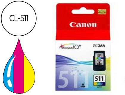 CANON - Cartuchos ORIGINALES Inyección De Tinta CL 511 TRICOLOR 9ML (Ref.2972B001)