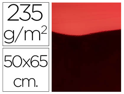 LIDERPAPEL - CARTULINA 50X65 CM 235G/M2 METALIZADA ROJO (Ref.CM03)