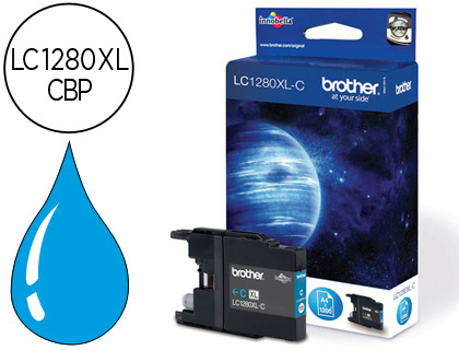 BROTHER - Cartuchos ORIGINALES Inyección De Tinta Cyan 1.200pg 632847 (Ref.LC1280XLCBP)