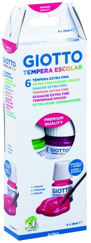 GIOTTO - Estuche 6 Temperas 25ml + Pincel (Ref.356600)