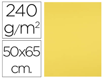 LIDERPAPEL - CARTULINA 50X65 CM 240G/M2 AMARILLO LIMON PAQUETE DE 25 UNIDADES (Ref.CX75)