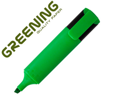 GREENING - Rotulador fluorescente punta biselada verde (Ref. GN09)