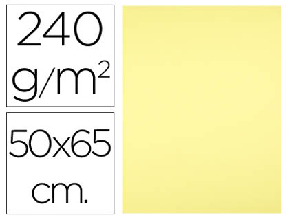 LIDERPAPEL - CARTULINA 50X65 CM 240G/M2 AMARILLO MEDIO PAQUETE DE 25 UNIDADES (Ref.CX76)
