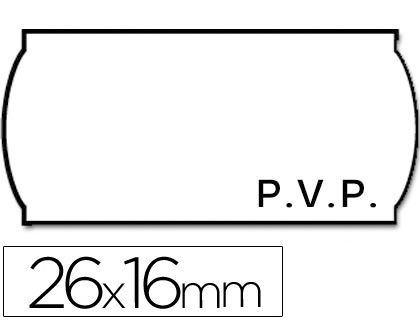 METO - ETIQUETAS ONDULADAS 26 X 16 MM PVP BL. ADH 2 -ROLLO 1200 ETIQUETAS TROQUELADAS (Ref.9156530)