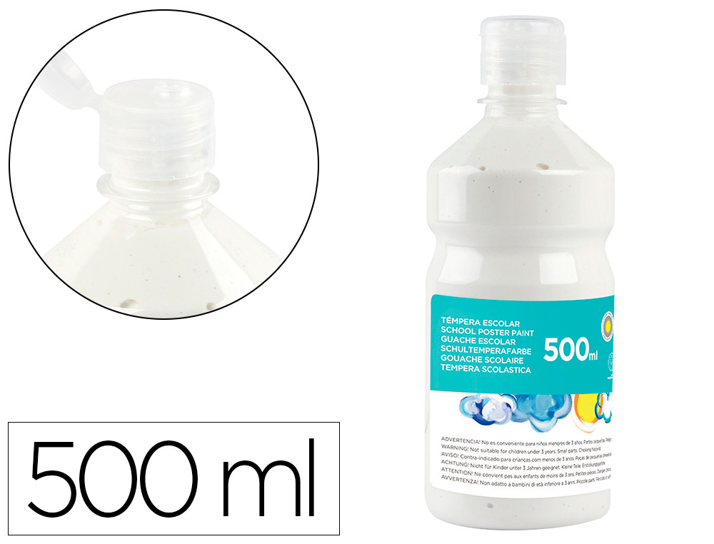 LIDERPAPEL - TEMPERA LIQUIDA ESCOLAR 500 ML BLANCO (Ref.TP02)