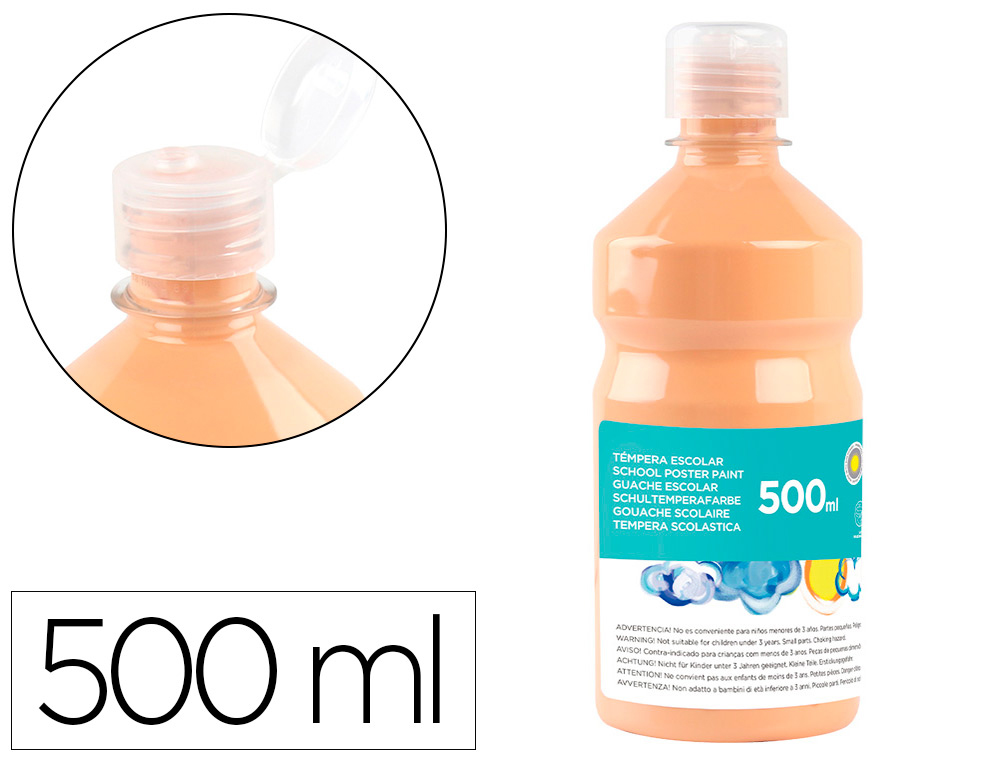 LIDERPAPEL - TEMPERA LIQUIDA ESCOLAR 500 ML CARNE (Ref.TP09)