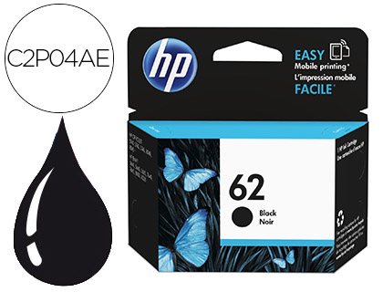 HP ( HEWLETT PACKARD ) - Cartuchos ORIGINALES Inyección De Tinta 62 Negro (Ref.C2P04AE#ABE)