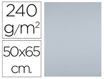 LIDERPAPEL - CARTULINA 50X65 CM 240G/M2 GRIS PAQUETE DE 25 UNIDADES (Ref.CX86)