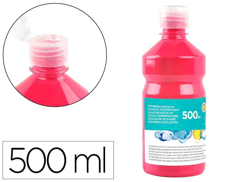 LIDERPAPEL - TEMPERA LIQUIDA ESCOLAR 500 ML FUCSIA (Ref.TP07)