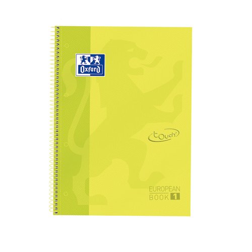 OXFORD - CUADERNO ESPIRAL EBOOK 1 TAPA EXTRADURA DIN A4+ 80 H HORIZONTAL LIMA TOUCH (Ref.400075556)