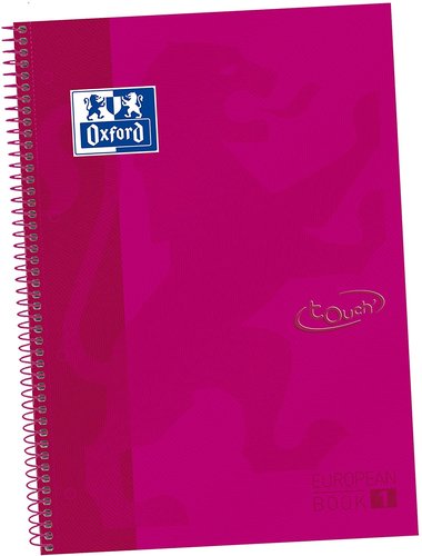 OXFORD - CUADERNO ESPIRAL EBOOK 1 TAPA EXTRADURA DIN A4+ 80 H HORIZONTAL ROSA FRAMBUESA TOUCH (Ref.400075557)