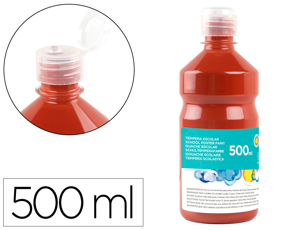 LIDERPAPEL - TEMPERA LIQUIDA ESCOLAR 500 ML MARRON (Ref.TP18)