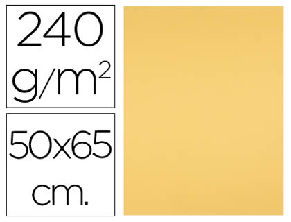 LIDERPAPEL - CARTULINA 50X65 CM 240G/M2 ORO PAQUETE DE 25 UNIDADES (Ref.CX93)