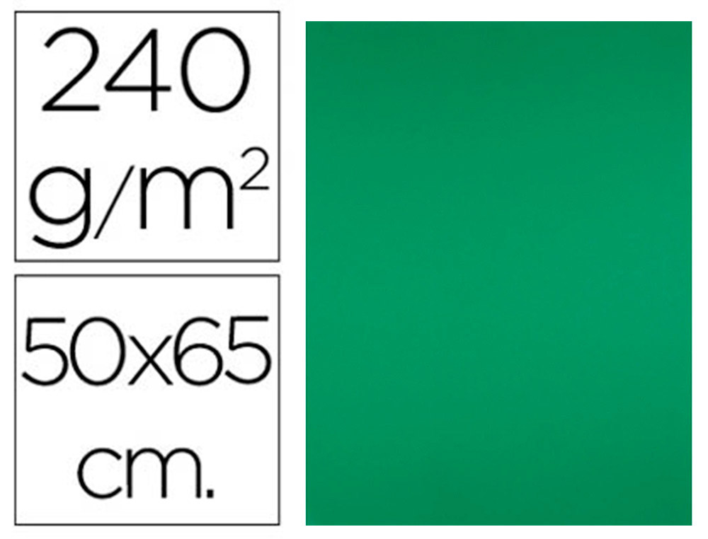 LIDERPAPEL - CARTULINA 50X65 CM 240G/M2 VERDE PAQUETE DE 25 UNIDADES (Ref.CT32)