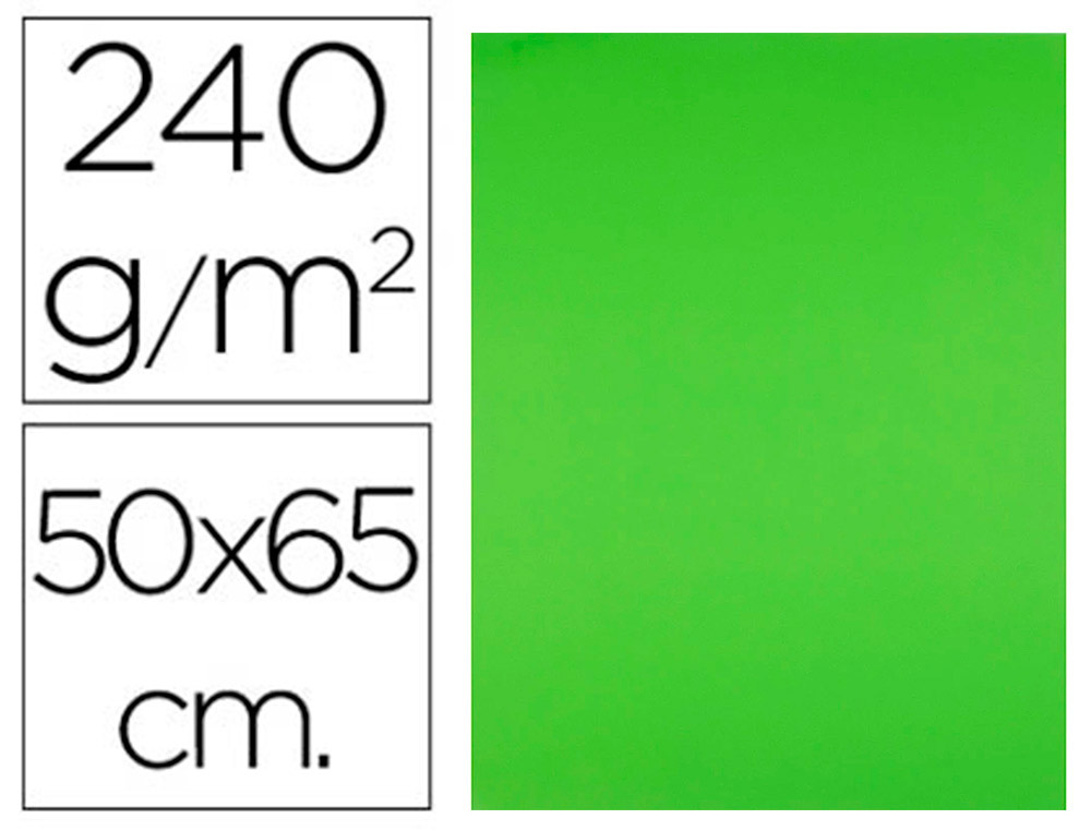 LIDERPAPEL - CARTULINA 50X65 CM 240G/M2 VERDE PISTACHO PAQUETE DE 25 UNIDADES (Ref.CT33)