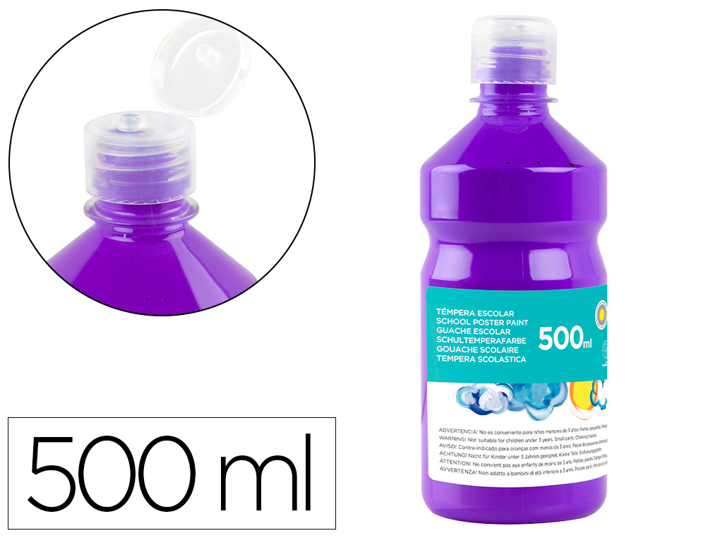 LIDERPAPEL - TEMPERA LIQUIDA ESCOLAR 500 ML VIOLETA (Ref.TP11)