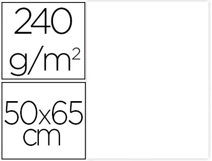LIDERPAPEL - CARTULINA 50X65 CM 240G/M2 BLANCO PAQUETE DE 25 UNIDADES (Ref.CX82)