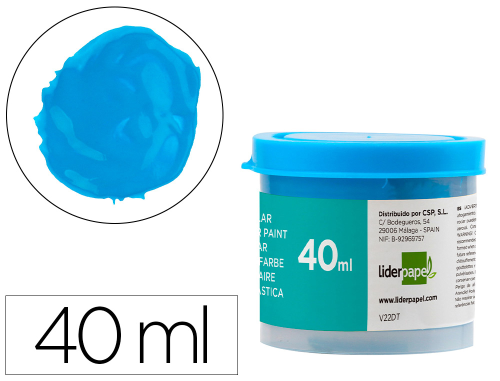 LIDERPAPEL - TEMPERA ESCOLAR 40 ML AZUL (Ref.TP59)