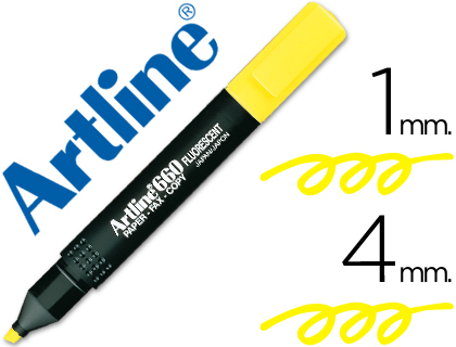 ARTLINE - ROTULADOR FLUORESCENTE ARILLO -PUNTA BISELADA (Ref.EK-660 AM)