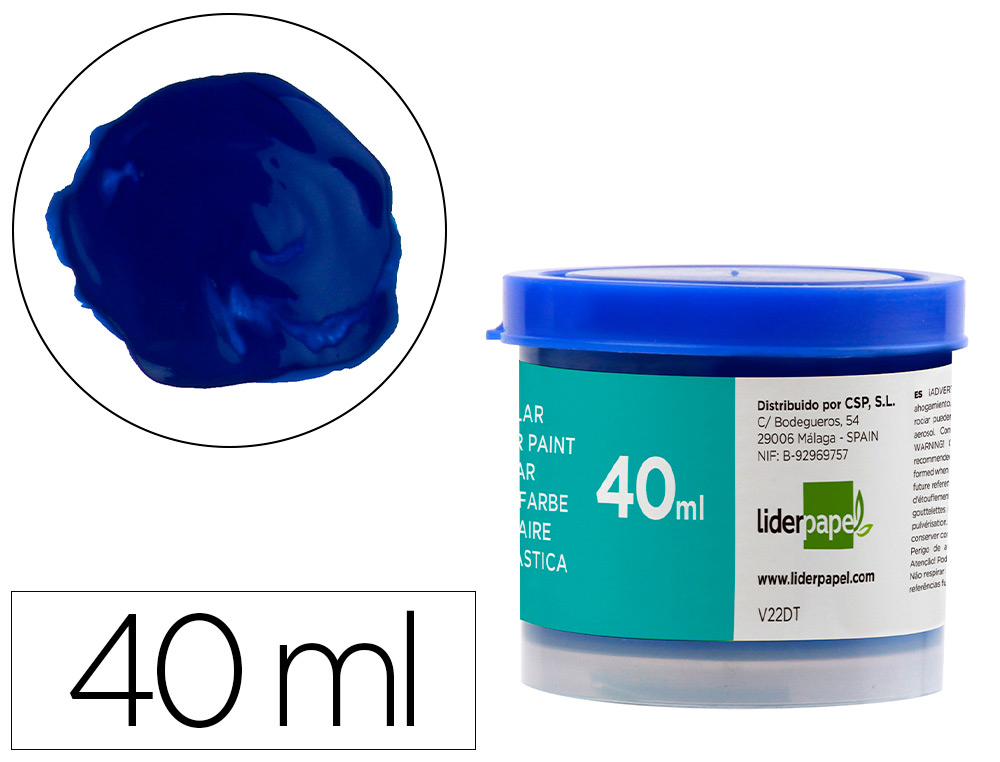 LIDERPAPEL - TEMPERA ESCOLAR 40 ML AZUL ULTRAMAR (Ref.TP60)