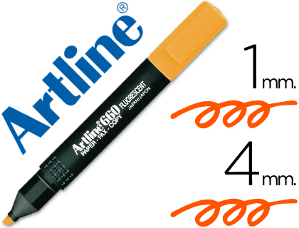 ARTLINE - ROTULADOR FLUORESCENTE RANJA -PUNTA BISELADA (Ref.EK-660 NA)