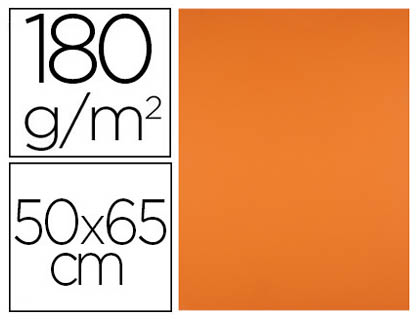 LIDERPAPEL - CARTULINA 50X65 CM 180G/M2 NARANJA FUERTE PAQUETE DE 25 (Ref.CX65)