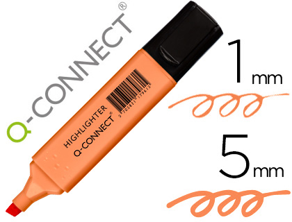 Q-CONNECT - ROTULADOR FLUORESCENTE PASTEL NARANJA PUNTA BISELADA (Ref.KF17961)