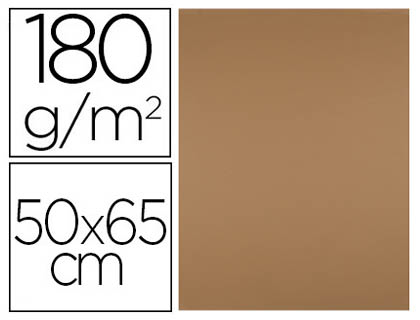 LIDERPAPEL - CARTULINA 50X65 180 GR MARRON ESCOLAR PAQUETE DE 25 (Ref.CT47)