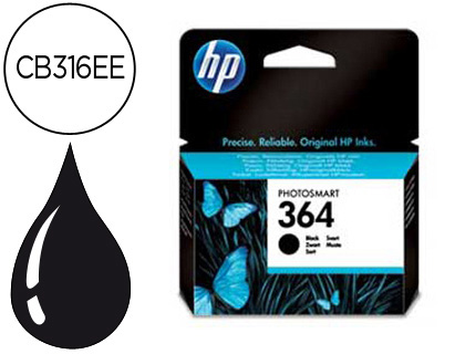 HP ( HEWLETT PACKARD ) - Cartuchos ORIGINALES Inyección De Tinta 364 Negro (Ref.CB316EE#ABE)