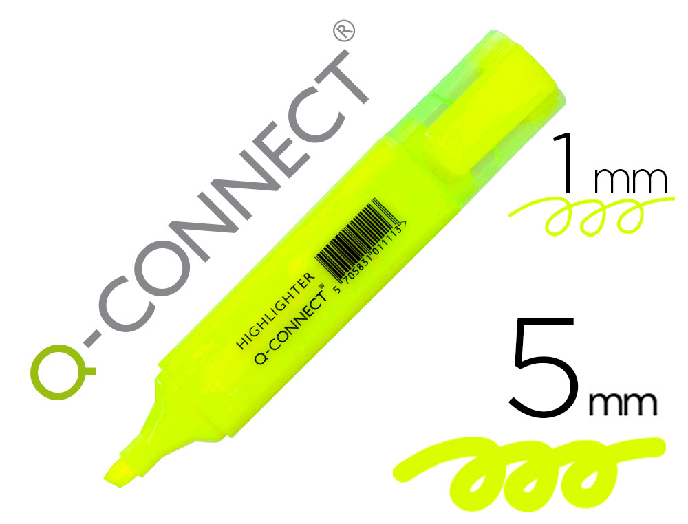 Q-CONNECT - ROTULADOR FLUORESCENTE AMARILLO PUNTA BISELADA (Ref.KF01111)