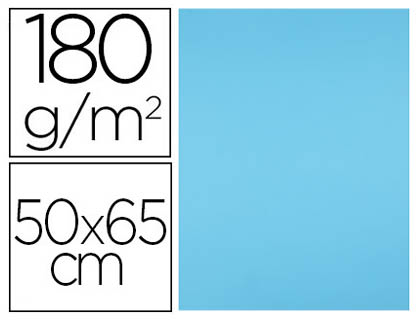 LIDERPAPEL - CARTULINA 50X65 CM 180G/M2 AZUL TURQUESA PAQUETE DE 25 (Ref.CX59)