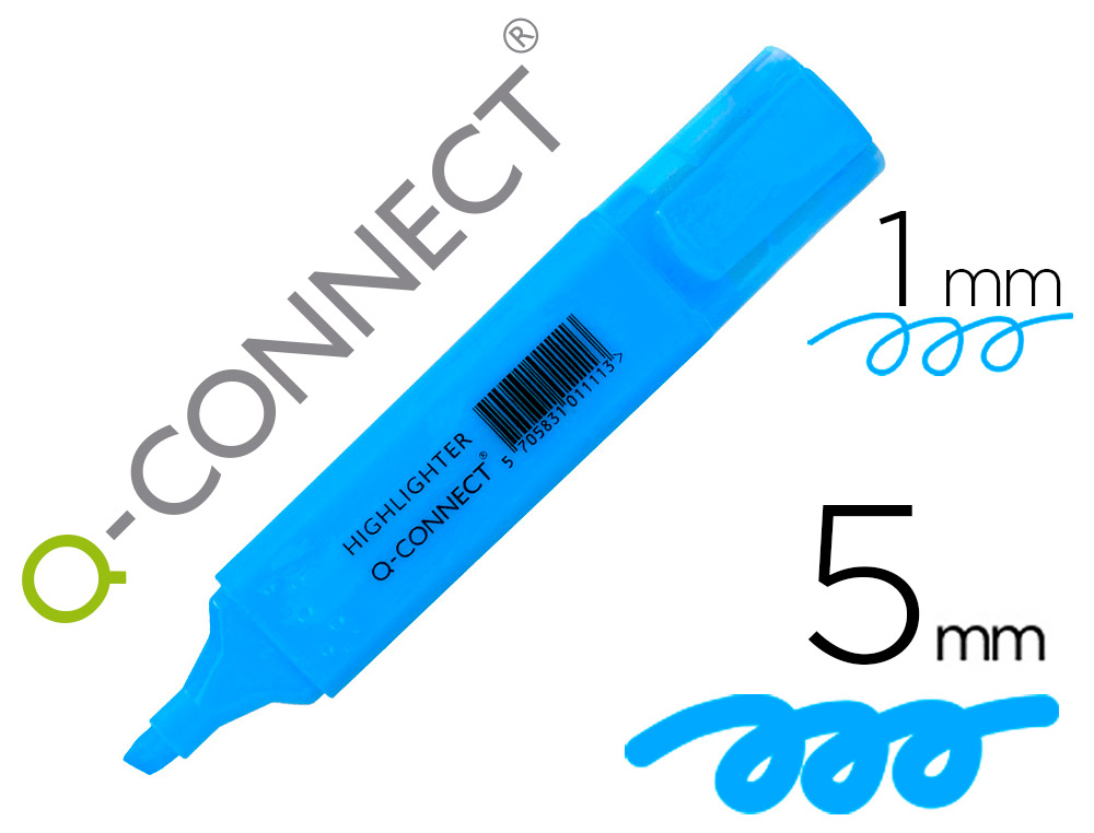 Q-CONNECT - ROTULADOR FLUORESCENTE AZUL PUNTA BISELADA (Ref.KF01114)