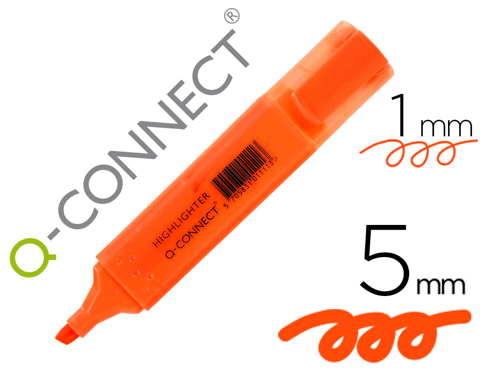 Q-CONNECT - ROTULADOR FLUORESCENTE NARANJA PUNTA BISELADA (Ref.KF01115)