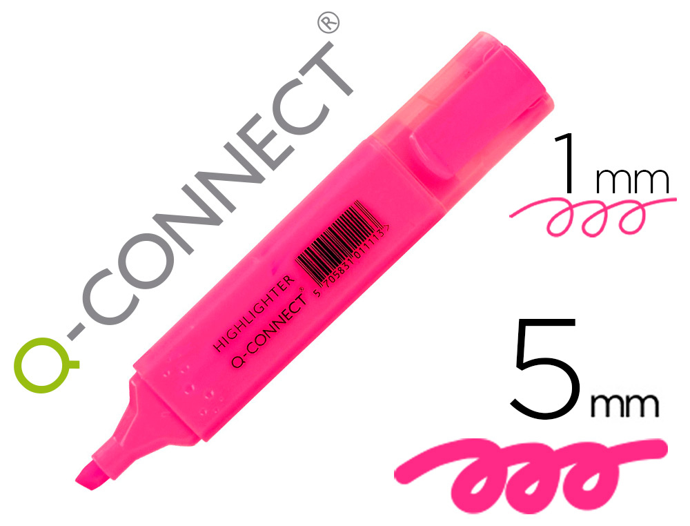 Q-CONNECT - ROTULADOR FLUORESCENTE ROSA PUNTA BISELADA (Ref.KF01112)