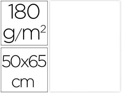 LIDERPAPEL - CARTULINA 50X65 CM 180G/M2 BLANCO PAQUETE DE 25 (Ref.CX60)