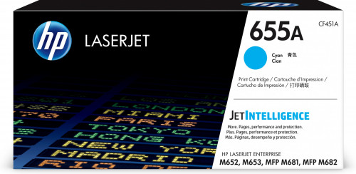 HP ( HEWLETT PACKARD ) - Toner 655a laserjet m652 / m653 / mfp m681 / mfp m682 cian 10500 paginas (Ref. CF451A)