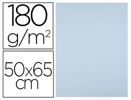 LIDERPAPEL - CARTULINA 50X65 CM 180G/M2 CELESTE PAQUETE DE 25 (Ref.CX61)