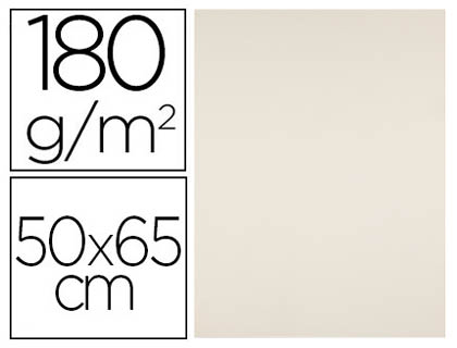 LIDERPAPEL - CARTULINA 50X65 CM 180G/M2 CREMA PAQUETE DE 25 (Ref.CX62)