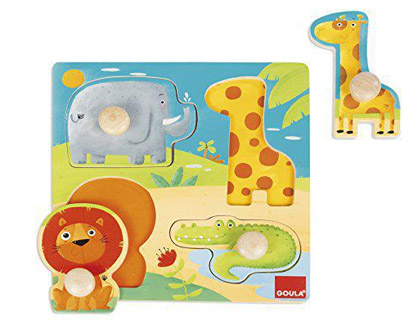 GOULA - PUZZLE ANIMALES SELVA 4 PIEZAS (Ref.53004)